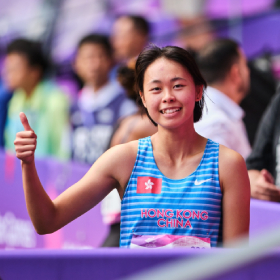 田径运动员李紫桃以17岁之龄初踏亚运会。（相片提供：港协暨奥委会）